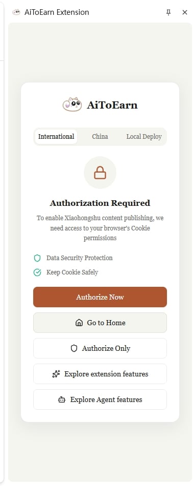 在插件登录页点击 Authorize Only（仅授权）